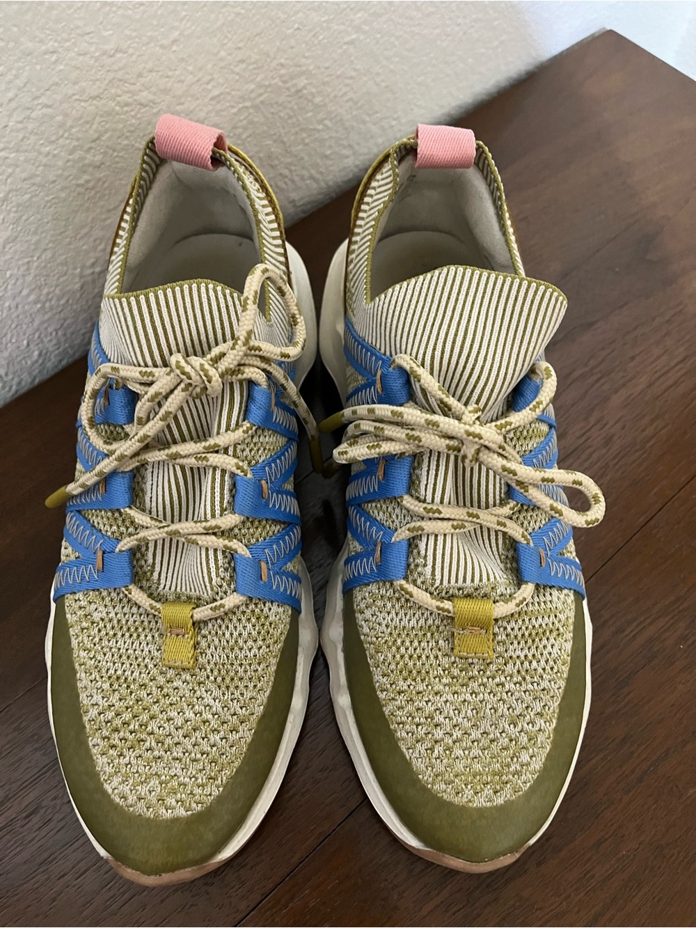 Madewell Olive Green, Blue & Pink Sneakers